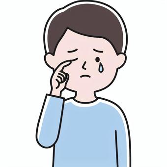 泣く人 上半身 涙_影 SHM 男性,女々しい,泣く,涙,涙目,涙を流す,しくしく,めそめそ,悲しい,寂しいのイラスト素材