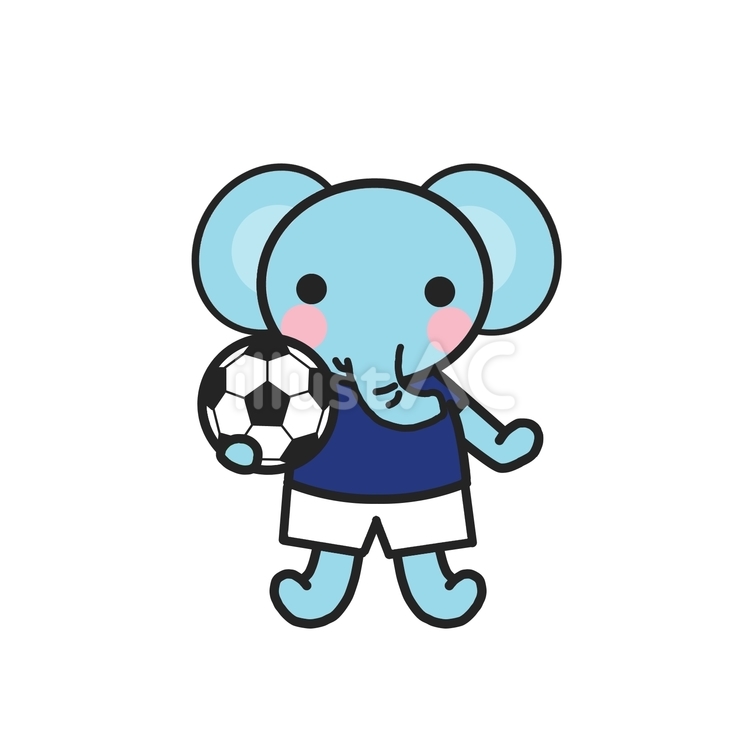 サッカーボールを持つゾウ ゾウ,動物,キャラのイラスト素材