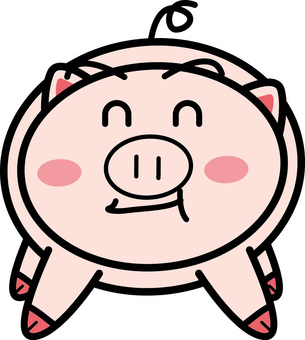 豚キャラ 豚,家畜,動物,肉,食材,かわいい,デフォルメ,正面,キャラのイラスト素材