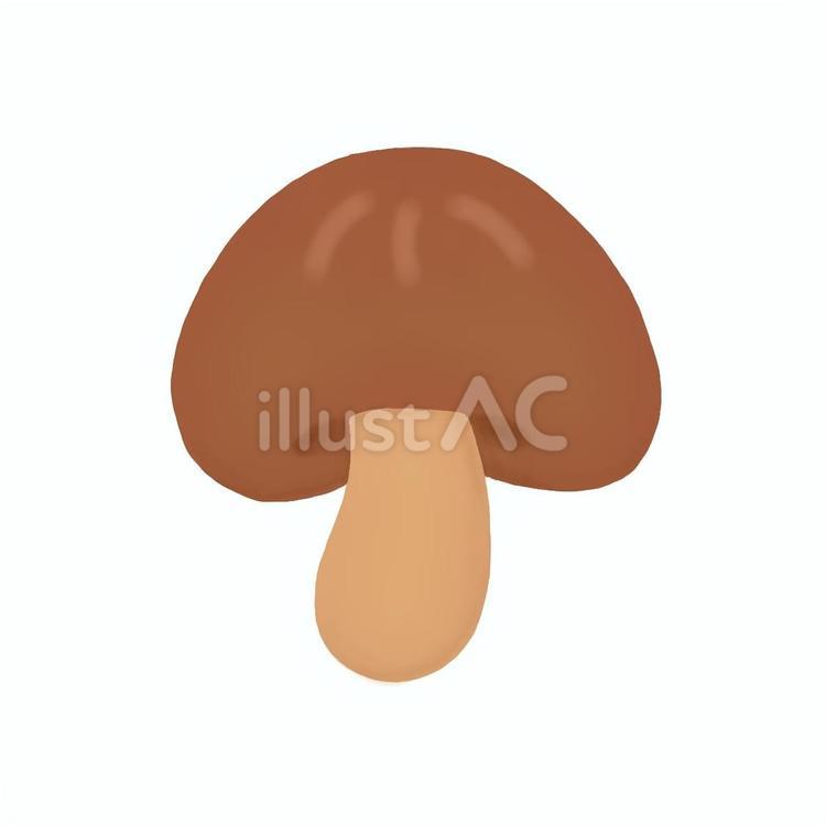 茶色いきのこ(主線なし) きのこ,しいたけ,椎茸のイラスト素材
