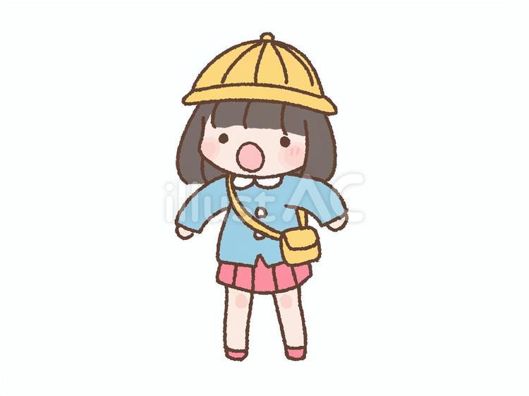 幼稚園女の子大きな口 幼稚園,保育園,女の子のイラスト素材