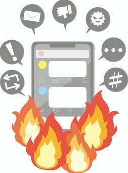 スマホ　ｓｎｓ　炎上 スマートフォン,携帯電話,sns,ソーシャルネットワーク,アプリ,スマホ,スマホアプリ,ケータイ,メール,携帯のイラスト素材