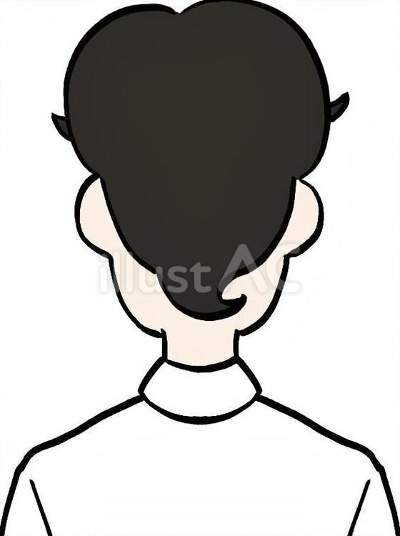 七三分けの男性の後ろ姿 人,人物,人間のイラスト素材