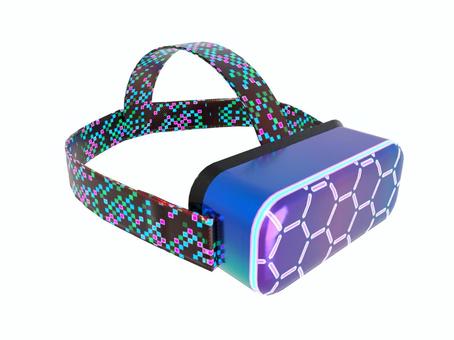 VRレインボーサイバーゴーグル vr,vrゴーグル,バーチャルリアリティ,ヘッドマウントディスプレイ,バーチャル,ゴーグル,vr製品,仮想空間,レインボー,サイバーのイラスト素材