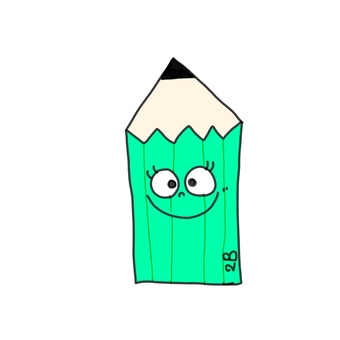 Illustration, pencil, stationery, green, 