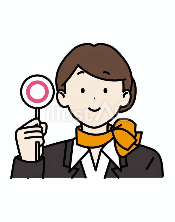 CAOK 女性,丸,正解のイラスト素材