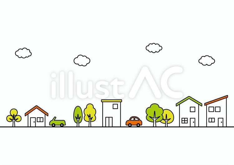 住宅街　街並みのアイコン 住宅街,街並み,街のイラスト素材
