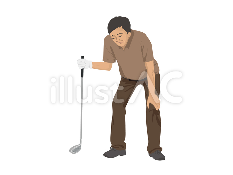 ゴルフをする男性 ゴルフ,男性,練習のイラスト素材