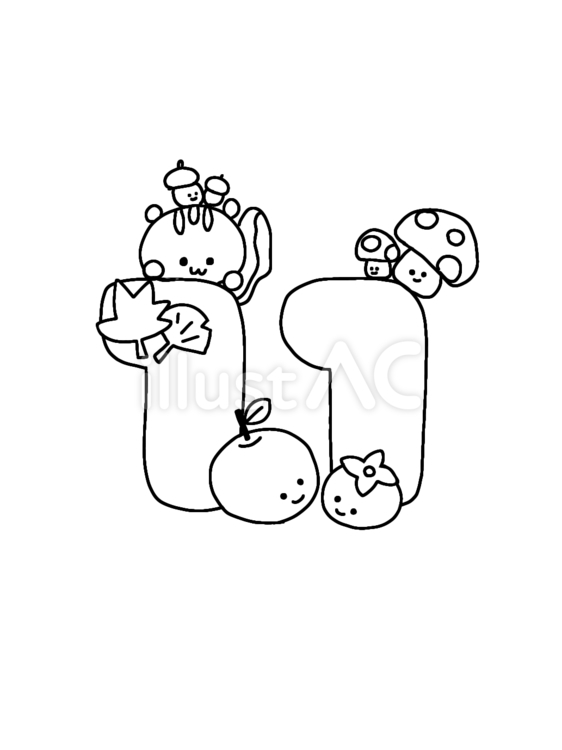 11月 11月,かわいい,りすのイラスト素材
