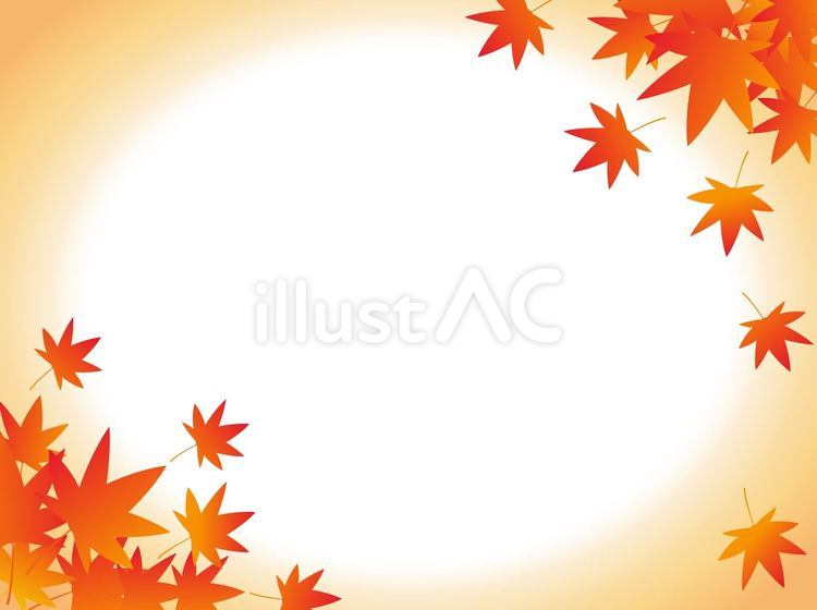 紅葉の楕円フレーム・横 秋,紅葉,サークルのイラスト素材