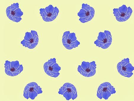 青っぽいアネモネでイエローな背景 アネモネ,花,春,植物,背景,シンプル,かわいい,anemoneのイラスト素材