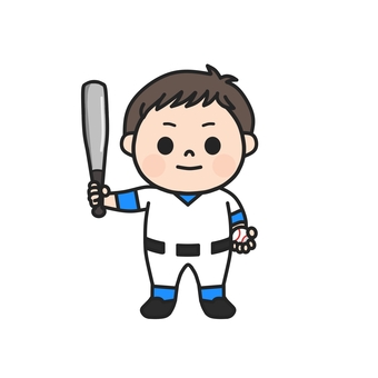 野球のバットとボールを持った男の子1 野球,バット,ボール,ユニフォーム,試合,練習,スポーツ,チーム,打者,バッティングのイラスト素材