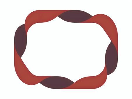 リボンのフレーム（ねじれ・四角・太）01 リボン,フレーム,枠,ねじれ,四角,マーク,シンプルのイラスト素材