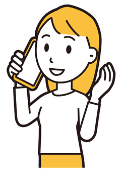  ロングヘア女性(黄)-445-バスト