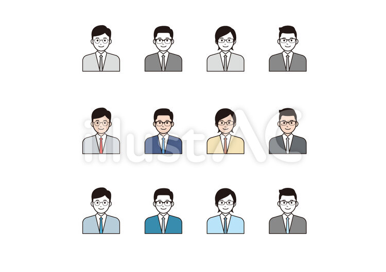人　男　メガネ　ビジネス 人,男,ビジネスのイラスト素材