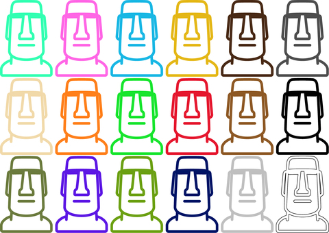 ピクトグラムのモアイ像です。 ピクトグラム,モアイ,像,シンプル,イースター島,石像,彫像,遺跡,古代史,世界遺産のイラスト素材