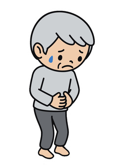 腹痛の男