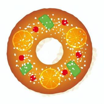 ロスコン・デ・レジェス スペイン,外国,社会,ロスコンデレジェス,パン,果物,輪,デコレーション,お祝い,クリスマスのイラスト素材