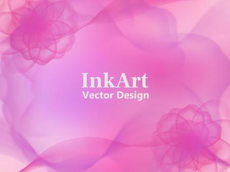 インクアート背景 インクアート背景 ピンク,インク,アート,波,ウェーブ,煙,スモーク,もや,グラデーション,フローラルのイラスト素材