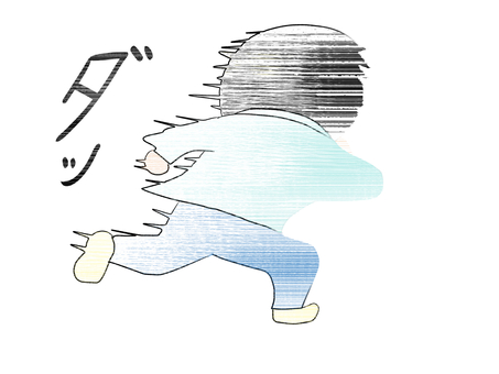 ダッと走り出す人 男性,走る,逃げる,追う,移動のイラスト素材