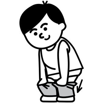 脱ぐ(ズボン） 男の子,幼児,保育,幼稚園,学校,生活習慣,脱ぐ,着替え,ズボンのイラスト素材