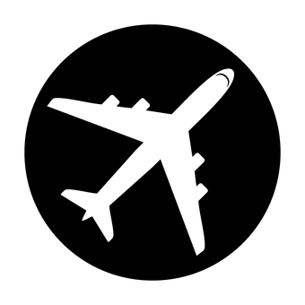 飛行機アイコン丸 飛行機,航空機,アイコン,旅行,ジェット機,フライト,乗り物,ボタン,シンプル,単体のイラスト素材