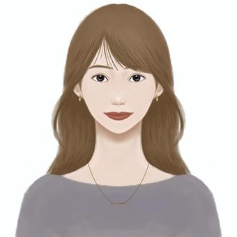 アクセを着けた女性　バストアップ　 女性,バストアップ,直視,正面,アクセサリー,ピアス,イヤリング,ネックレス,微笑み,秋のイラスト素材