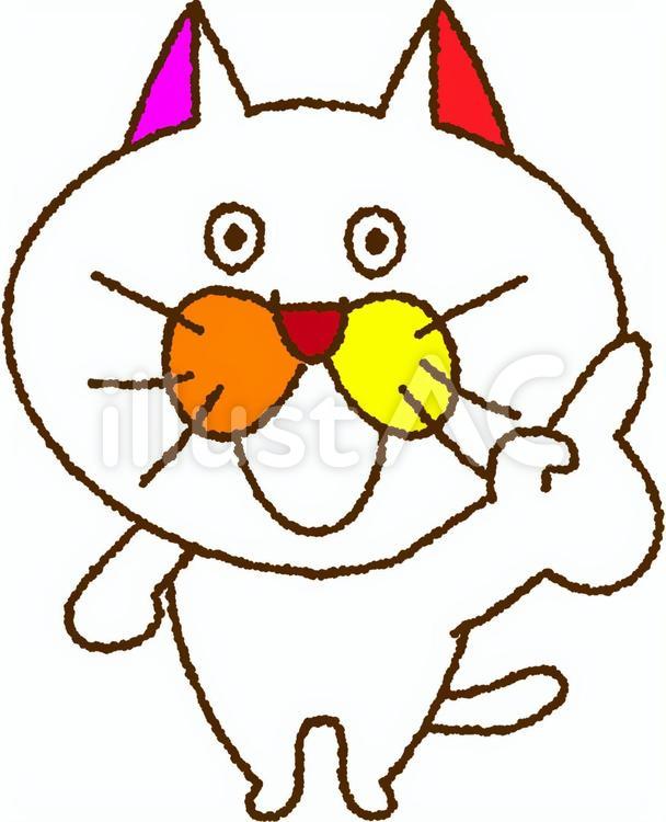 猫のたま子のポイント ポイント,チェック,確認のイラスト素材