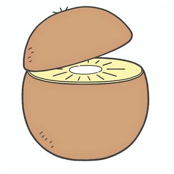 キウイの手描きイラスト6 キウイ,フルーツ,黄色,単品,手描き,挿絵,シンプル,果物,食べ物のイラスト素材