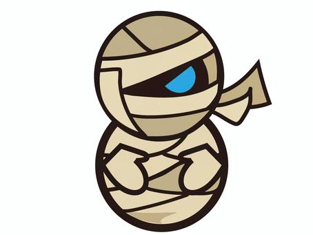 ハロウィンミイラ男 ハロウィン,ミイラ,モンスター,お化け,おきあがりこぼし,二頭身,チビのイラスト素材