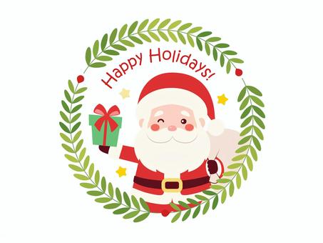 ボタニカルなサンタアイコン/ホリデイ