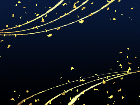 金色の線と金箔の紺色和風背景 金,金箔,筆,背景,紺,和柄,キラキラ,和風,年賀状,フレームのイラスト素材