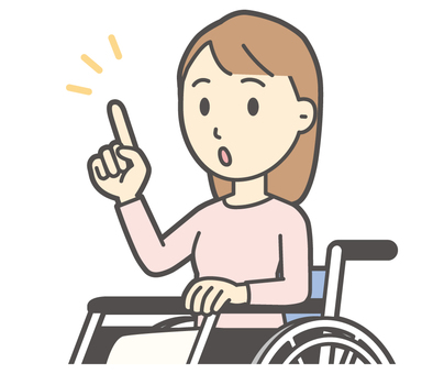  ロングヘア女性-305-バスト 車いす,女性,女の子,人物,かわいい,障害者,車椅子,座る,バストアップ,上半身のイラスト素材