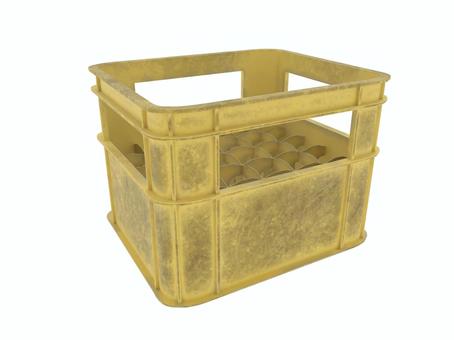 黄色の汚れたケース ビールケース,ケース,ビール箱,入れ物,3d,cg,汚れ,黄色のイラスト素材