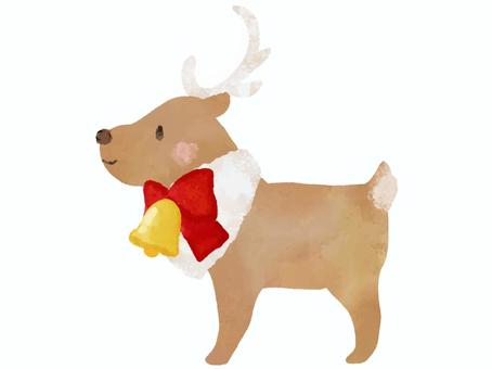 トナカイさん（水彩・絵本風） トナカイ,かわいい,クリスマスのイラスト素材