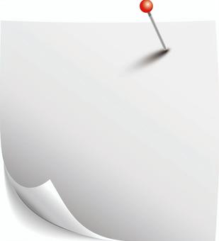 メモ用紙 めくれる メモ用紙,めくれる,剥がれる,押しピン,ピン,針,貼り紙,お知らせ,メモ,メモ帳のイラスト素材