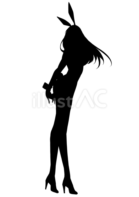 後ろで手を組むバニーガールの女性 バニー,ウサギ,コスプレのイラスト素材