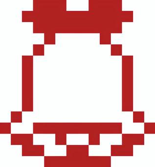 ドット絵のベル クリスマス,アイコン,ドット絵,ピクセルアート,16bit,ベル,赤,かわいい,単色,イベントのイラスト素材