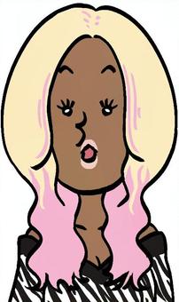 きょとんとするガングロギャル きょとんとするガングロギャル 人,人物,人間,若者,女性,女,女の子,女子,ギャル,金髪のイラスト素材