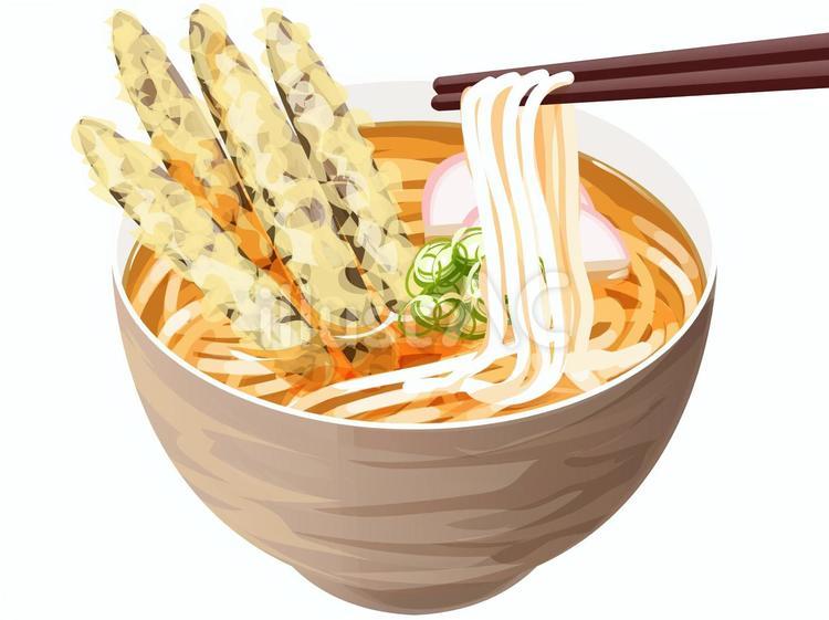 ごぼ天うどん（箸上げ） うどん,ごぼ天,ご当地グルメのイラスト素材