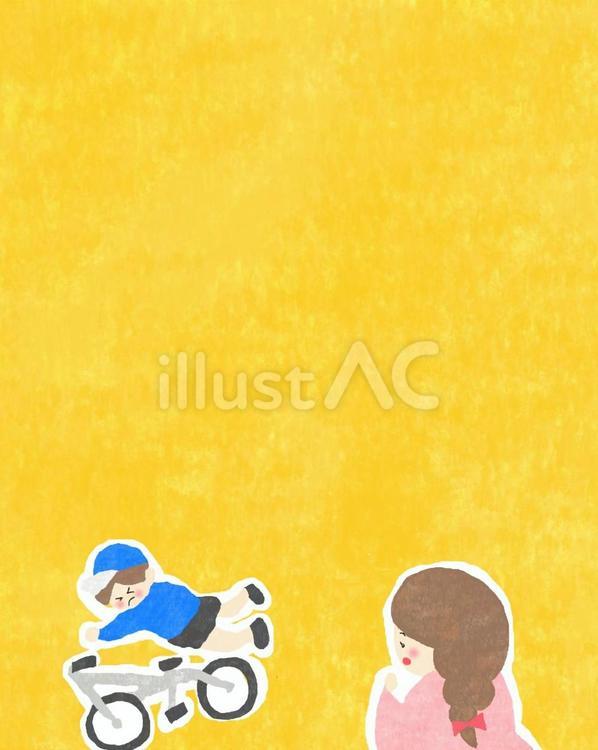 自転車でこける男の子 自転車,男の子,かわいいのイラスト素材