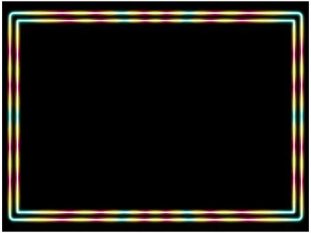 ネオンのフレ−ム ネオン,フレ−ム,ポストカード,メッセージカード,長方形,飾り枠,あしらいのイラスト素材