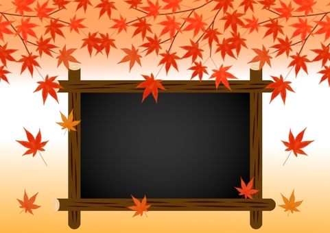 Illustration, autumn leaves, autumn, blackboard, 