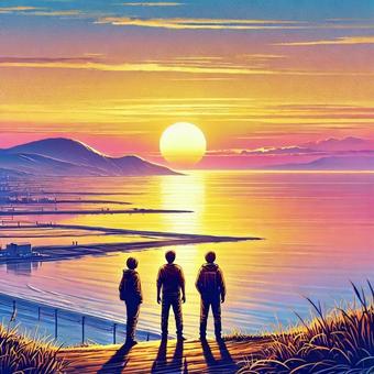 夕陽的回憶, 回忆, 友, 夕阳, JPG