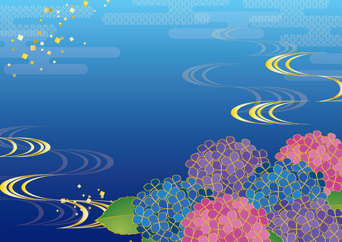 Hydrangea Japanese style background 2, hydrangea, hydrangea, background, JPG and AI