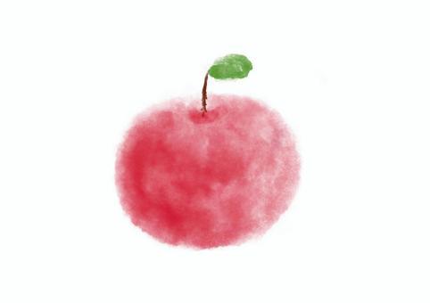 ほわほわりんご りんご,果物,水彩,食べ物,かわいい,ほわほわ,優しい,赤のイラスト素材