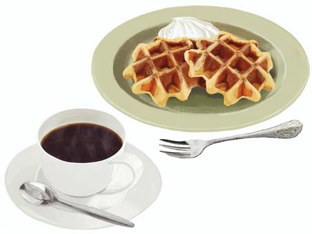 Belgian waffles (coffee set), JPG and PNG Belgian waffles (coffee set), belgian waffle, belgium, waffle, JPG and PNG