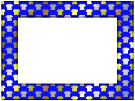 Tシャツの額縁フレ−ム　青 tシャツ,額縁,フレーム,ポストカード,メッセージカード,飾り枠,あしらい,柄,パターン,金色のイラスト素材