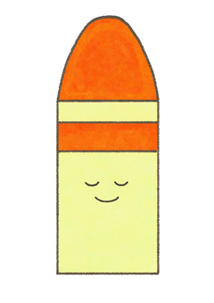 クレヨン〜オレンジ〜 クレヨン,オレンジ,文房具,保育素材,保育園,幼稚園,福祉施設,ほのぼの,ゆるカワ,絵本風イラストのイラスト素材