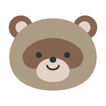 たぬき_葉っぱなし たぬき_葉っぱなし たぬき,顔,アイコン,かわいい,にっこり,野生動物,野生,動物,福,福の神のイラスト素材